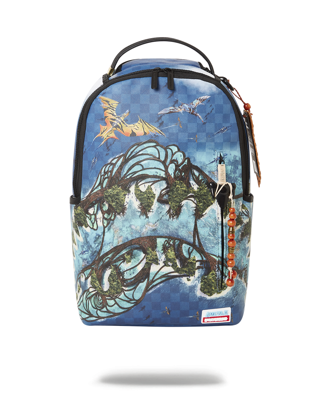 Avatar Shark Island Faux Leather Backpack front view with open zipper