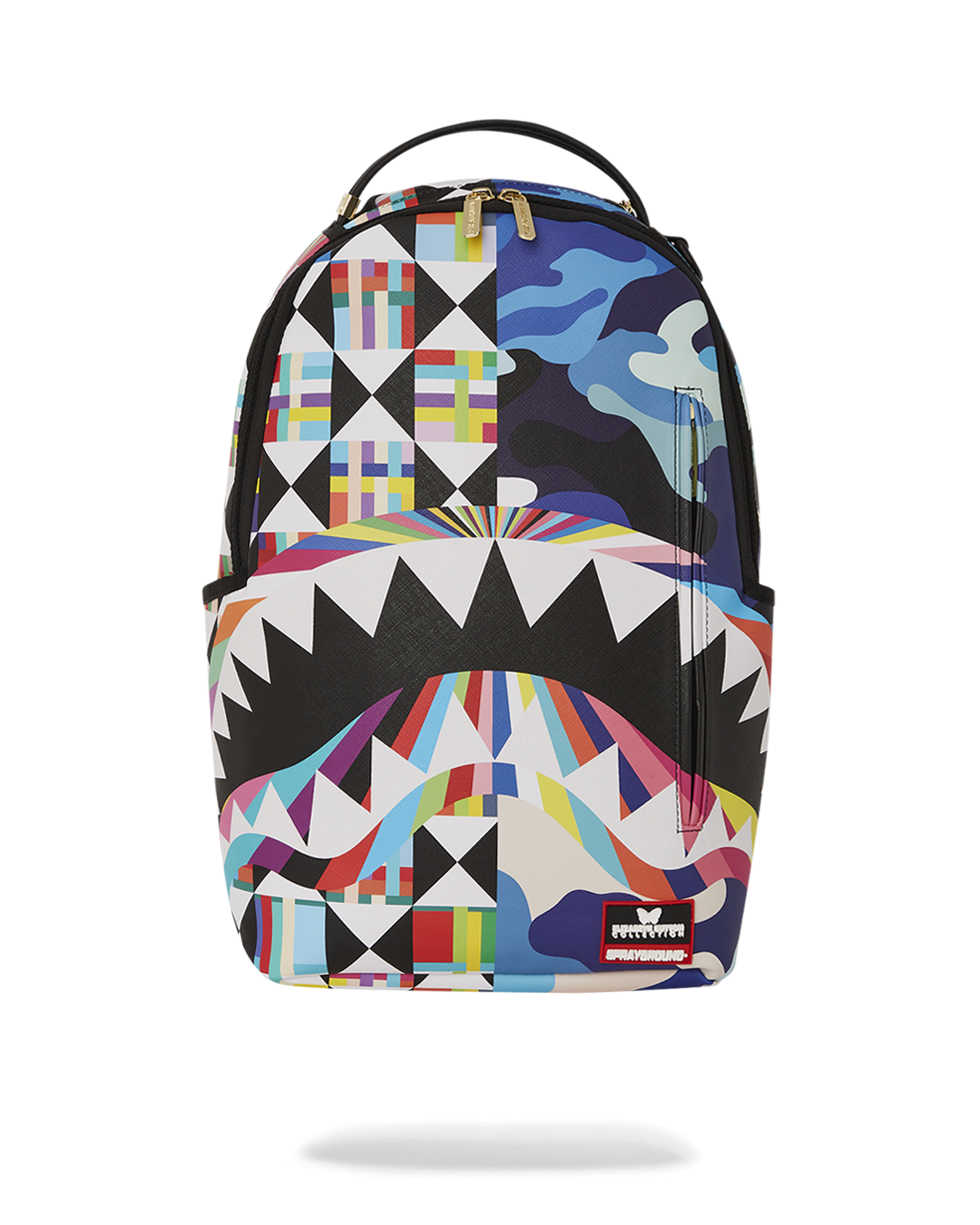 Front view of Sutton Vortex faux leather backpack showcasing its sleek design.