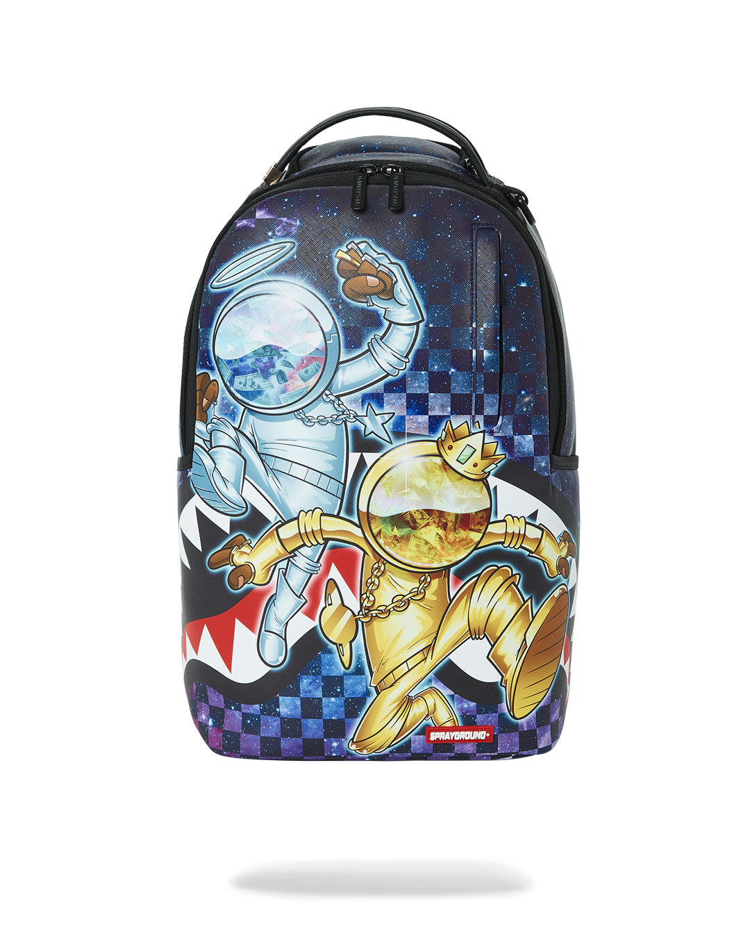 DLXV Faux Leather Backpack front view with multiple pockets and compartments