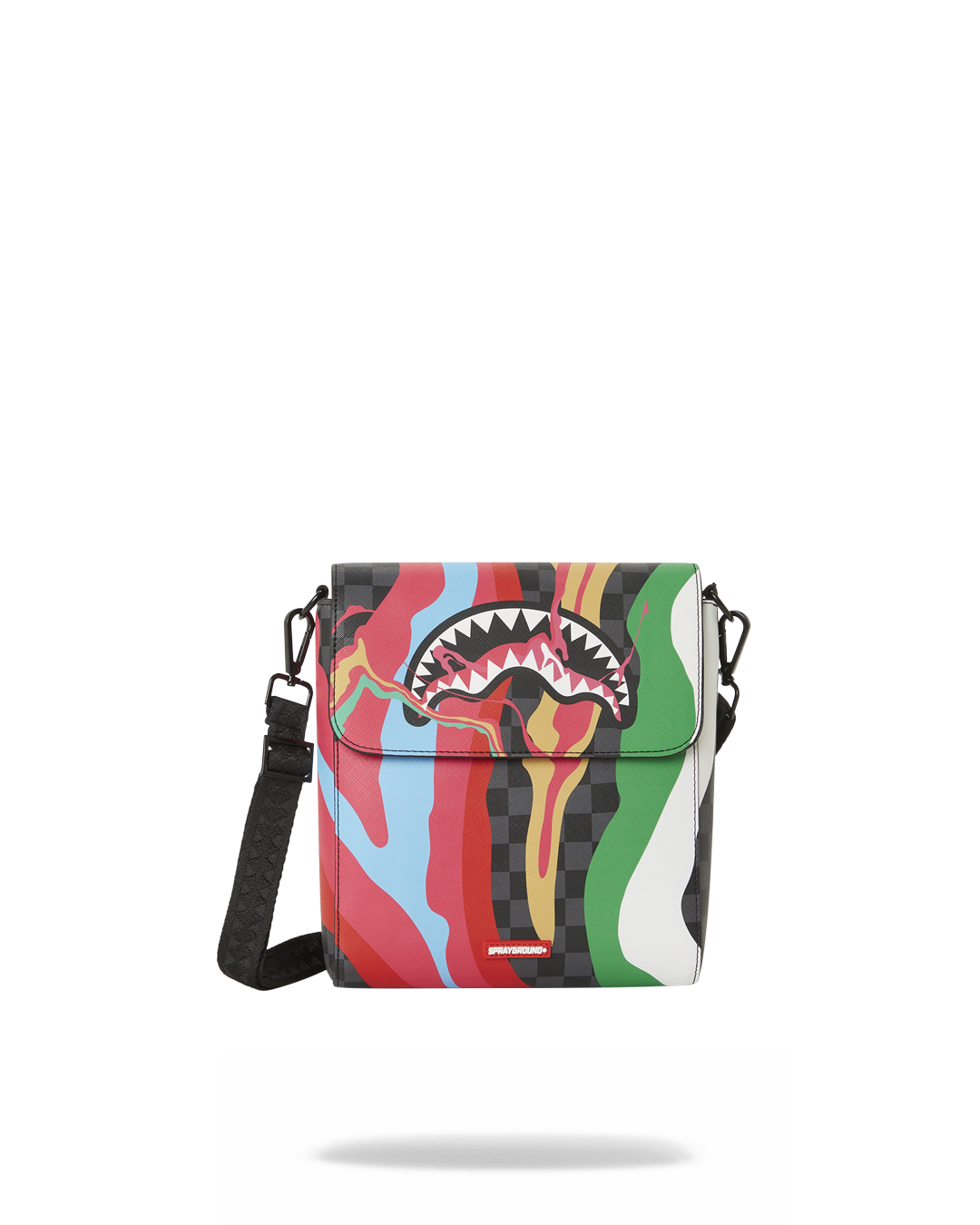 Faux leather sling crossbody bag with adjustable strap and zipper closure, perfect for travel.