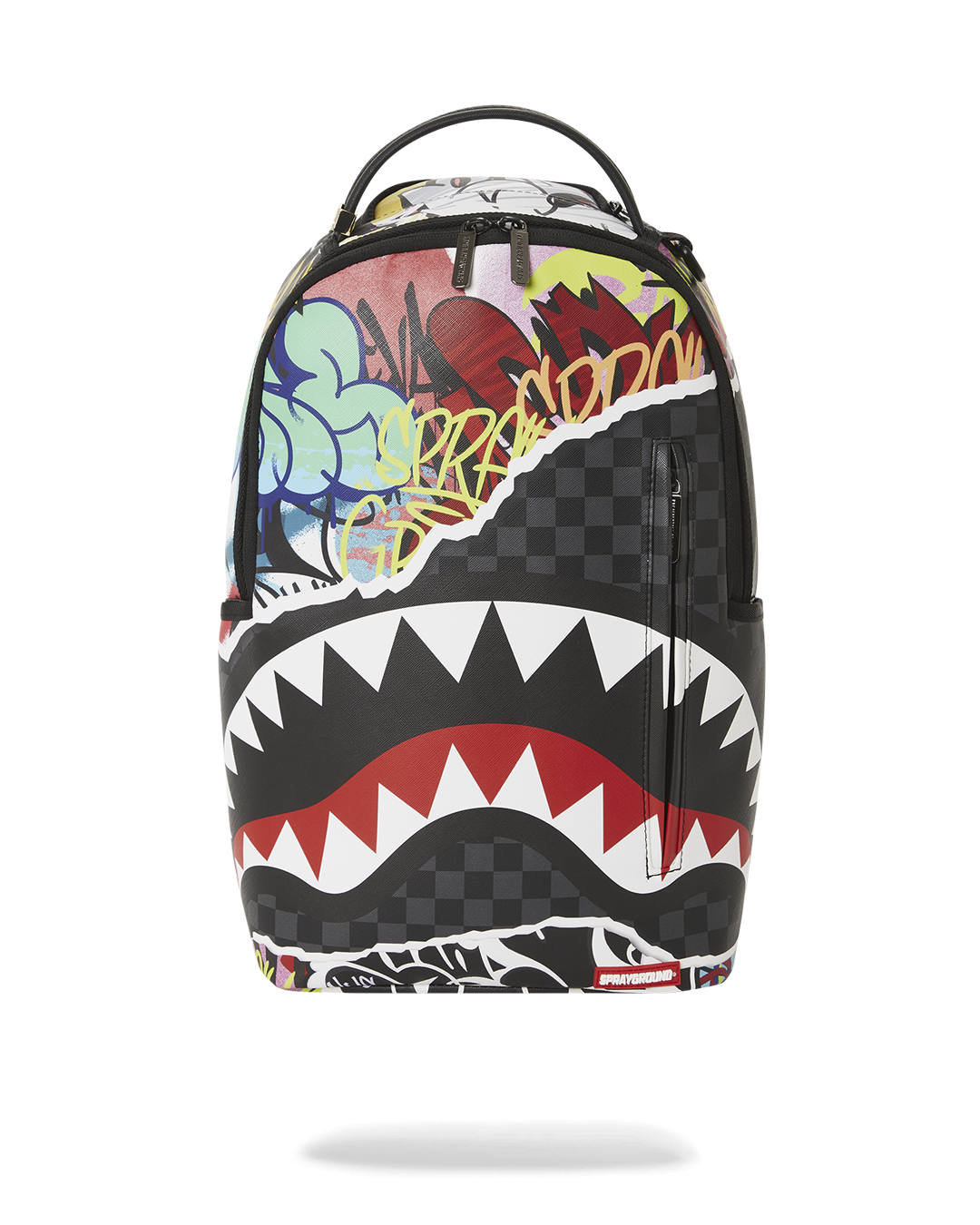 Front view of the Urban Chic Faux Leather Backpack showcasing its stylish design and pockets.