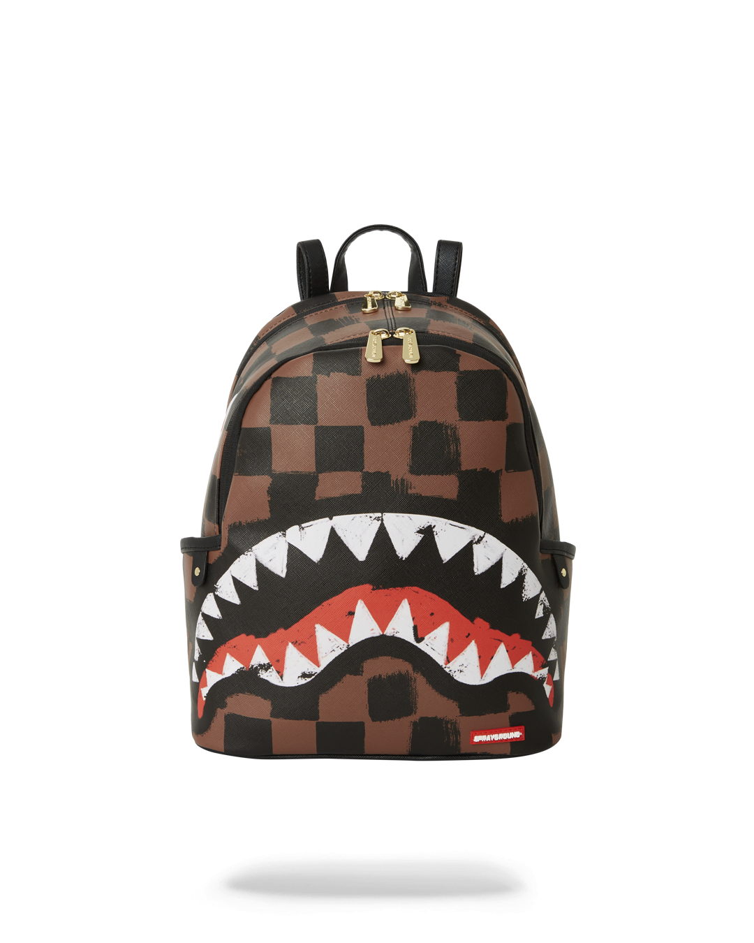 Vanquish Savage faux leather crossbody bag shown with adjustable strap and side pockets.