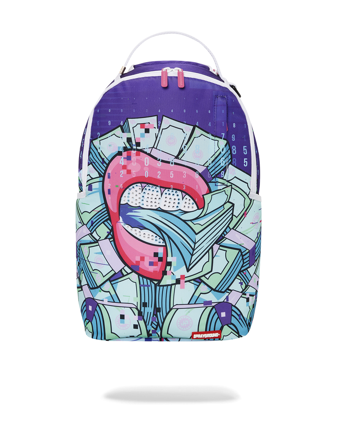 Breakfast Backpack worn over a shoulder, showcasing front pockets and sleek design