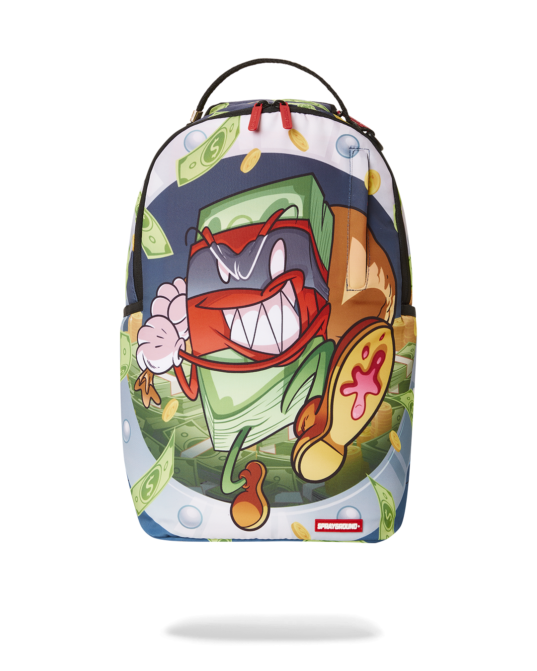 Side view of laptop backpack with mesh back padding and adjustable straps