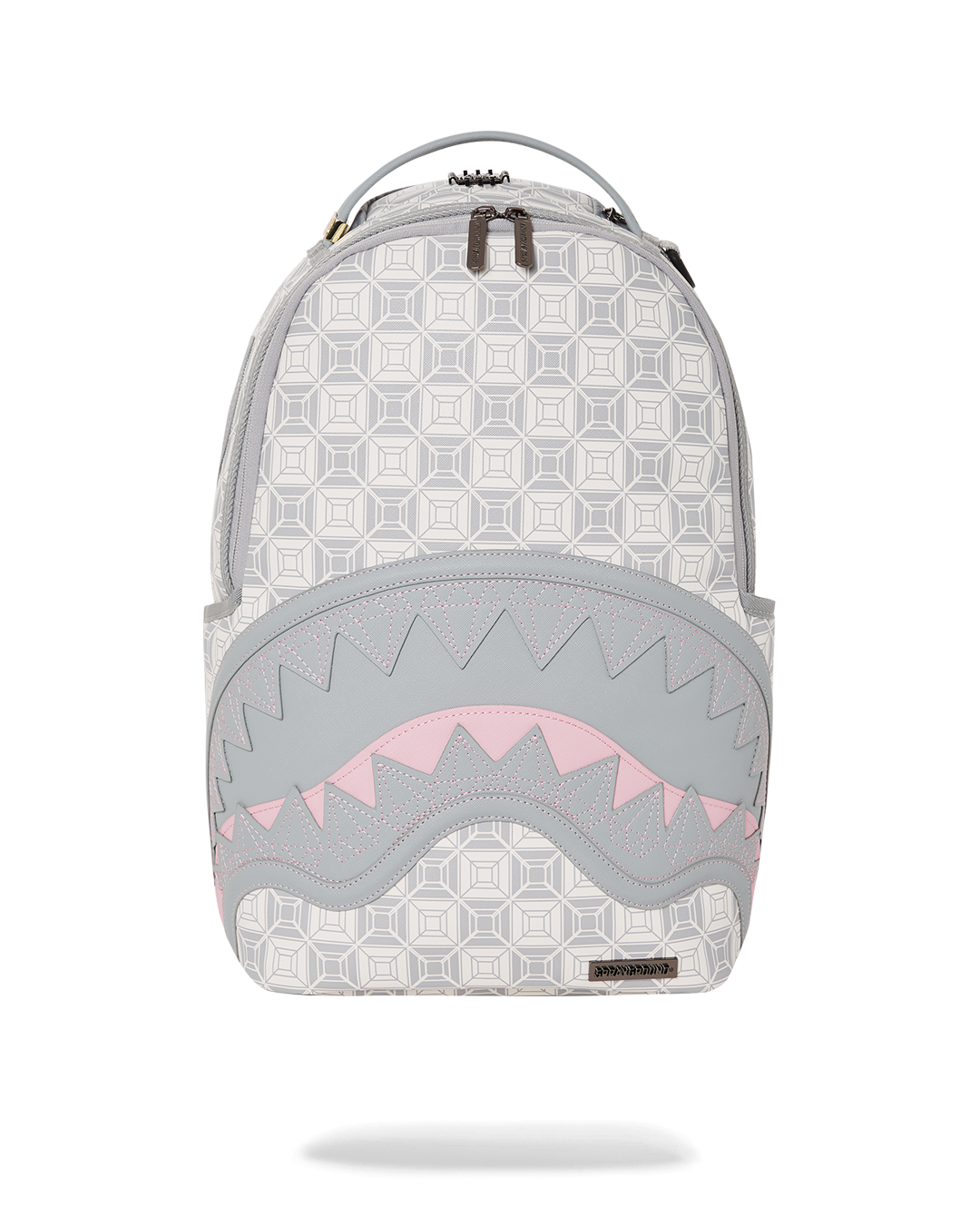 Front view of the faux leather African Intelligence backpack with gold hardware for travel and daily use