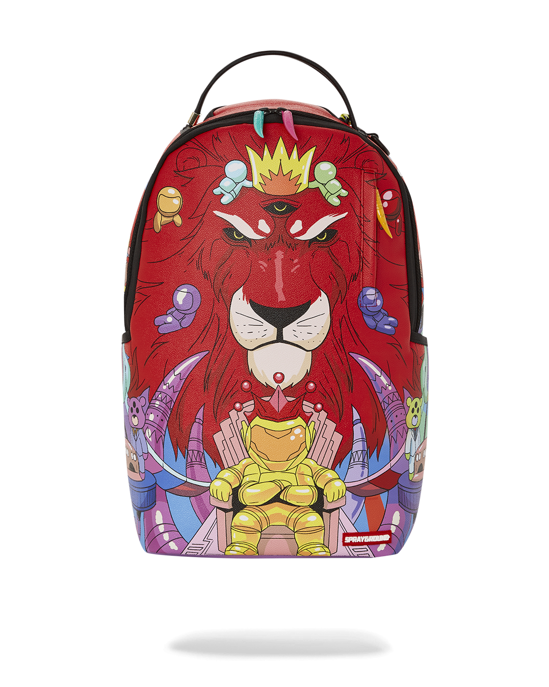 Women carrying the Astro King faux leather backpack in a city setting