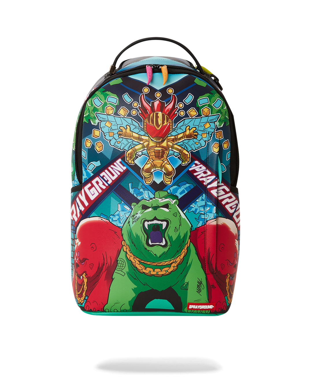 Astro Timewarp faux leather backpack with side pockets and ergonomic design.