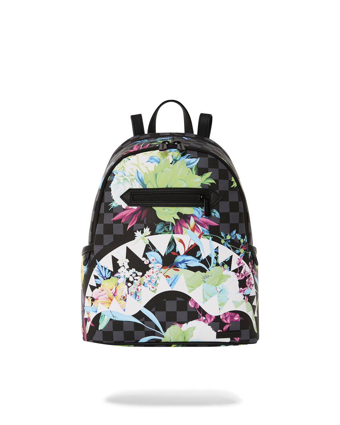 Savage Luxe Leather Backpack front view with gold zippers