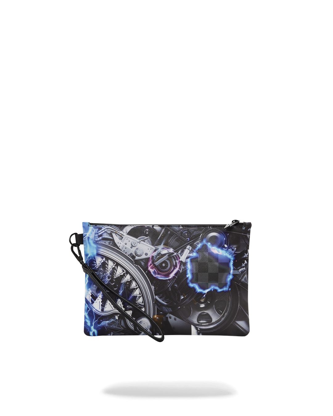 Faux leather clutch in elegant setting