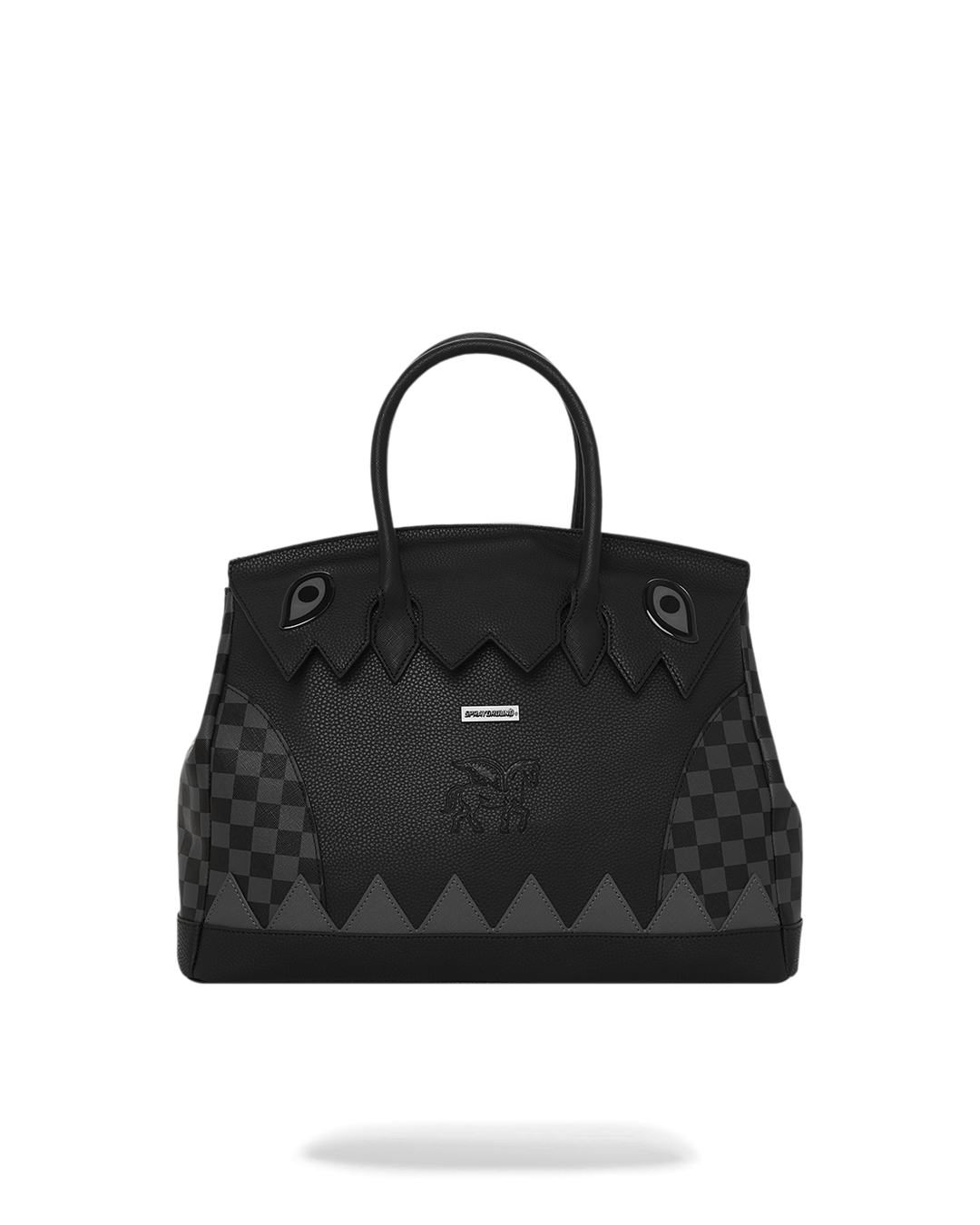 Front view of the Phantom Palace luxury tote bag showing enamel eye details.