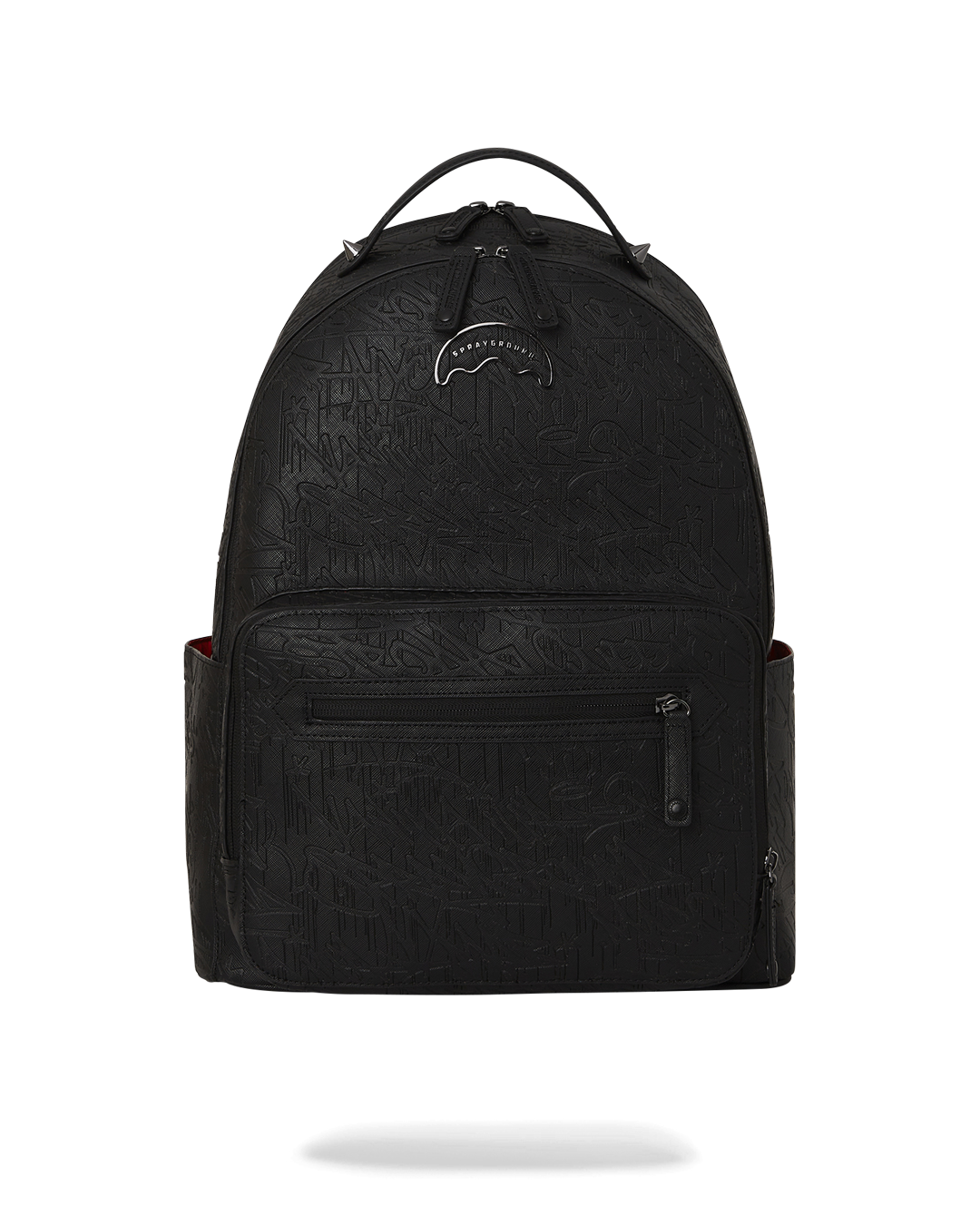 Urban Explorer Leather Cargo Backpack with graffiti design and multiple pockets