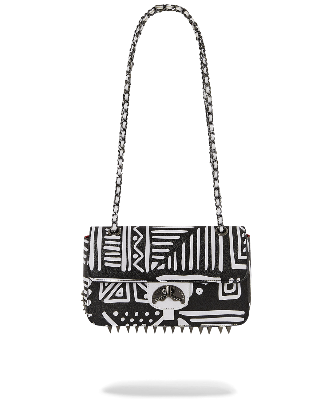 Close-up of the shark mouth details on the handbag