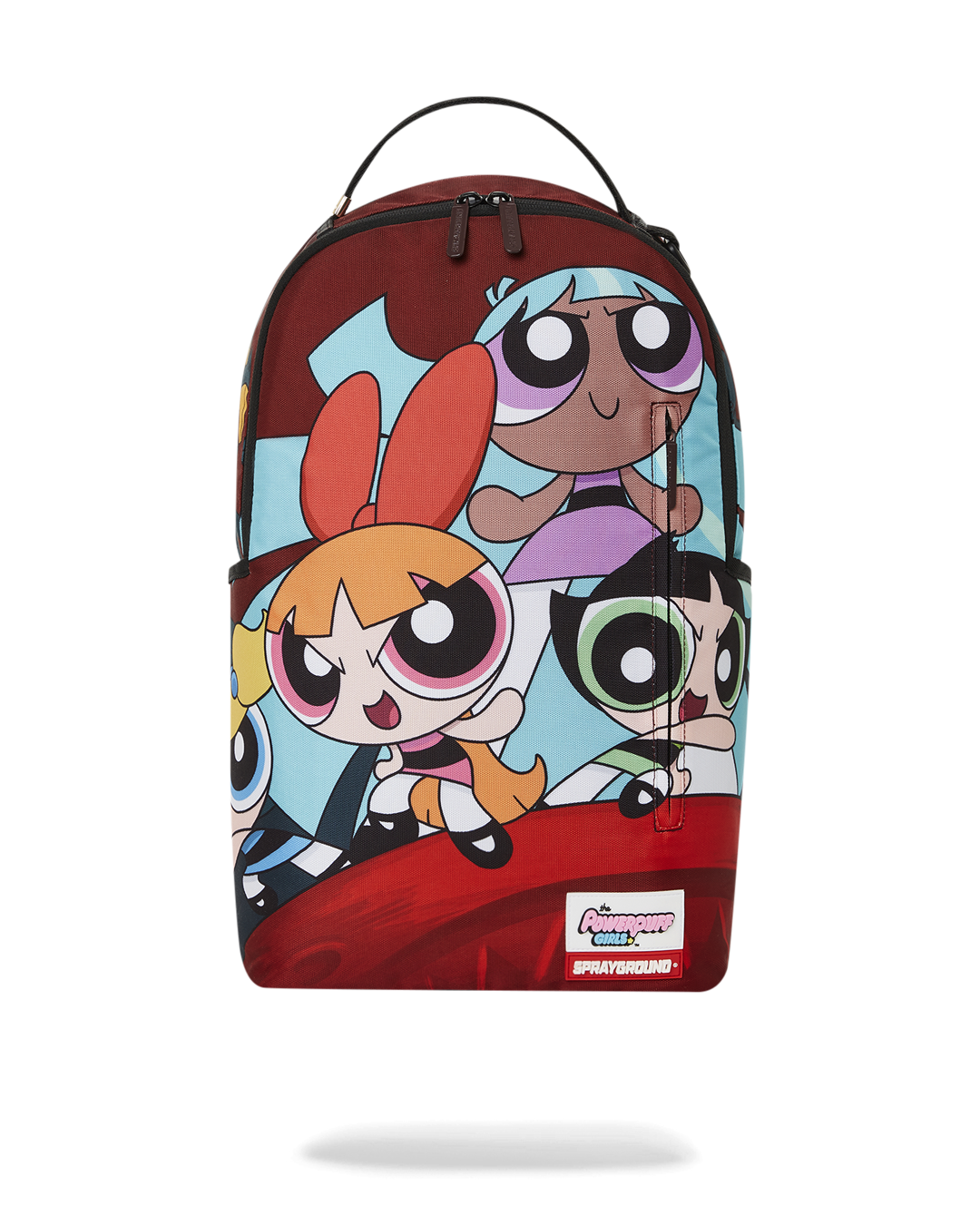 Front view of backpack cartoon design with zippered pocket