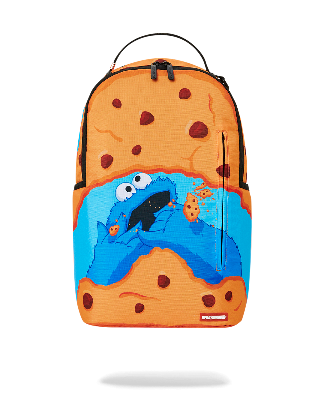 COOKIE MONSTER MUNCHIES BACKPACK - front view with open zipper