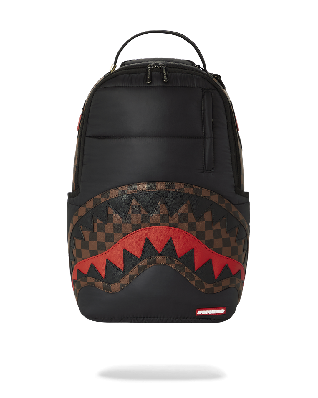 Sprayground Puffer Shark Flex backpack with front zipper pocket and side pockets