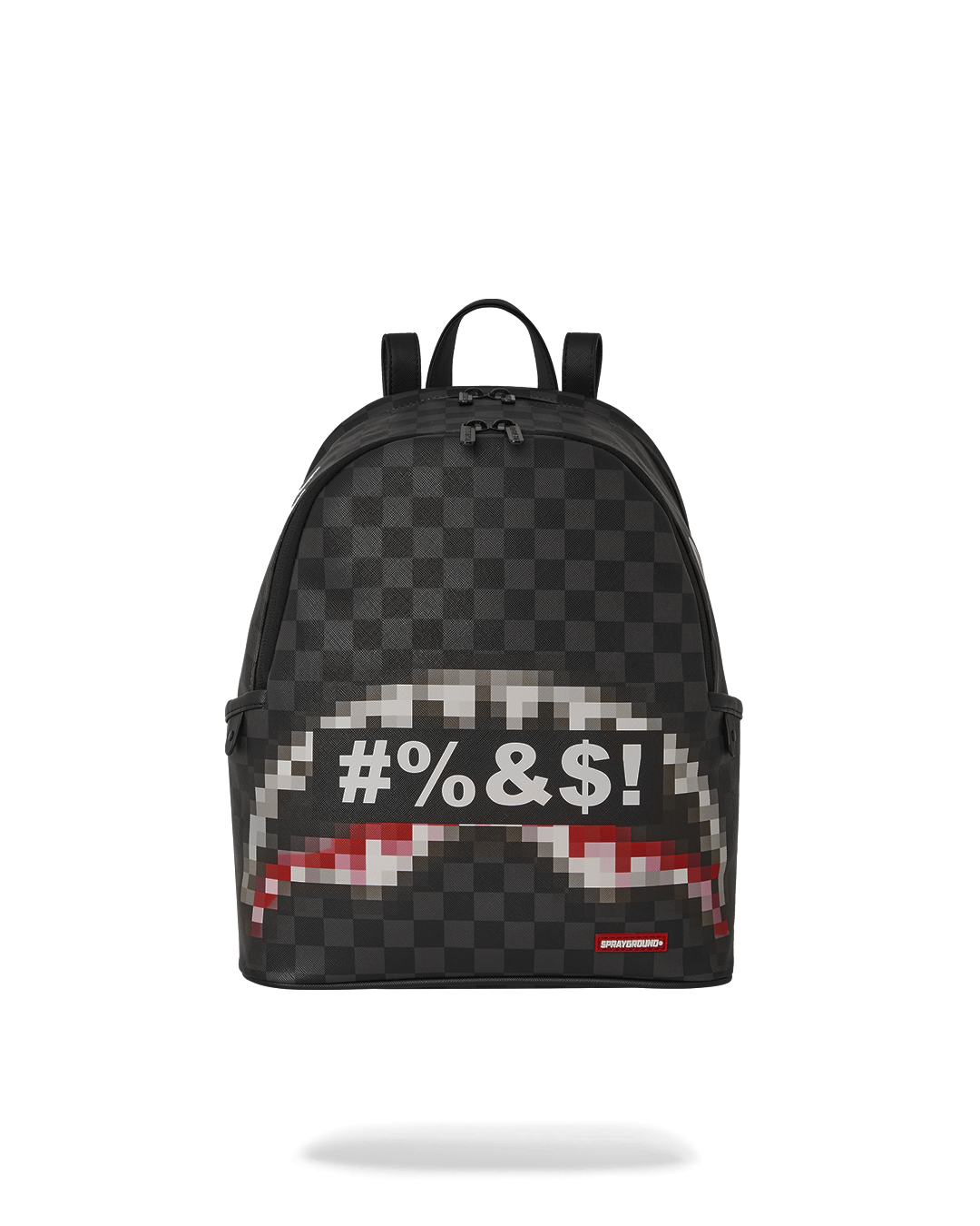 Bape Shark Backpack front view with gold zippers