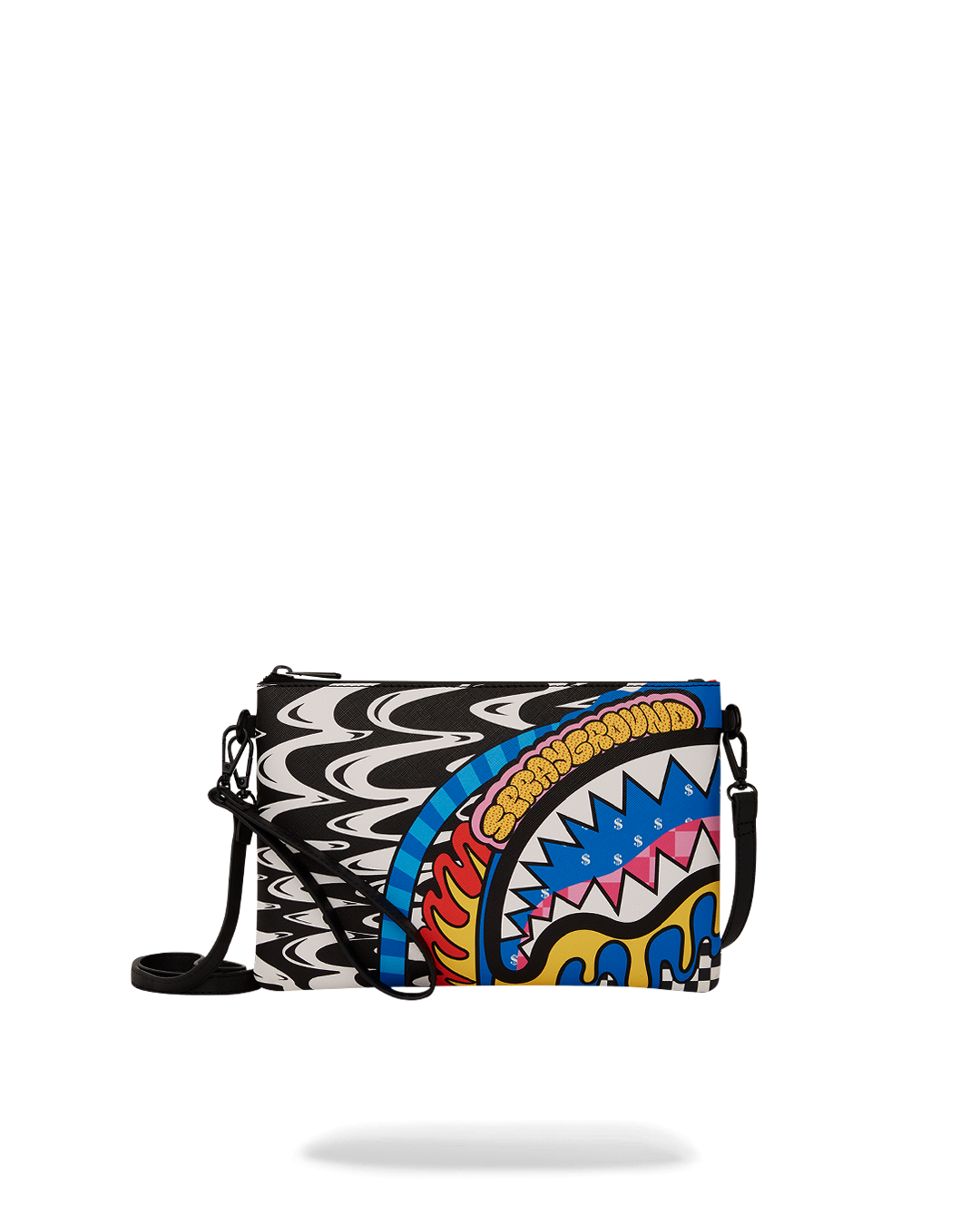 Front view of Velora convertible leather backpack handbag with wristlet strap