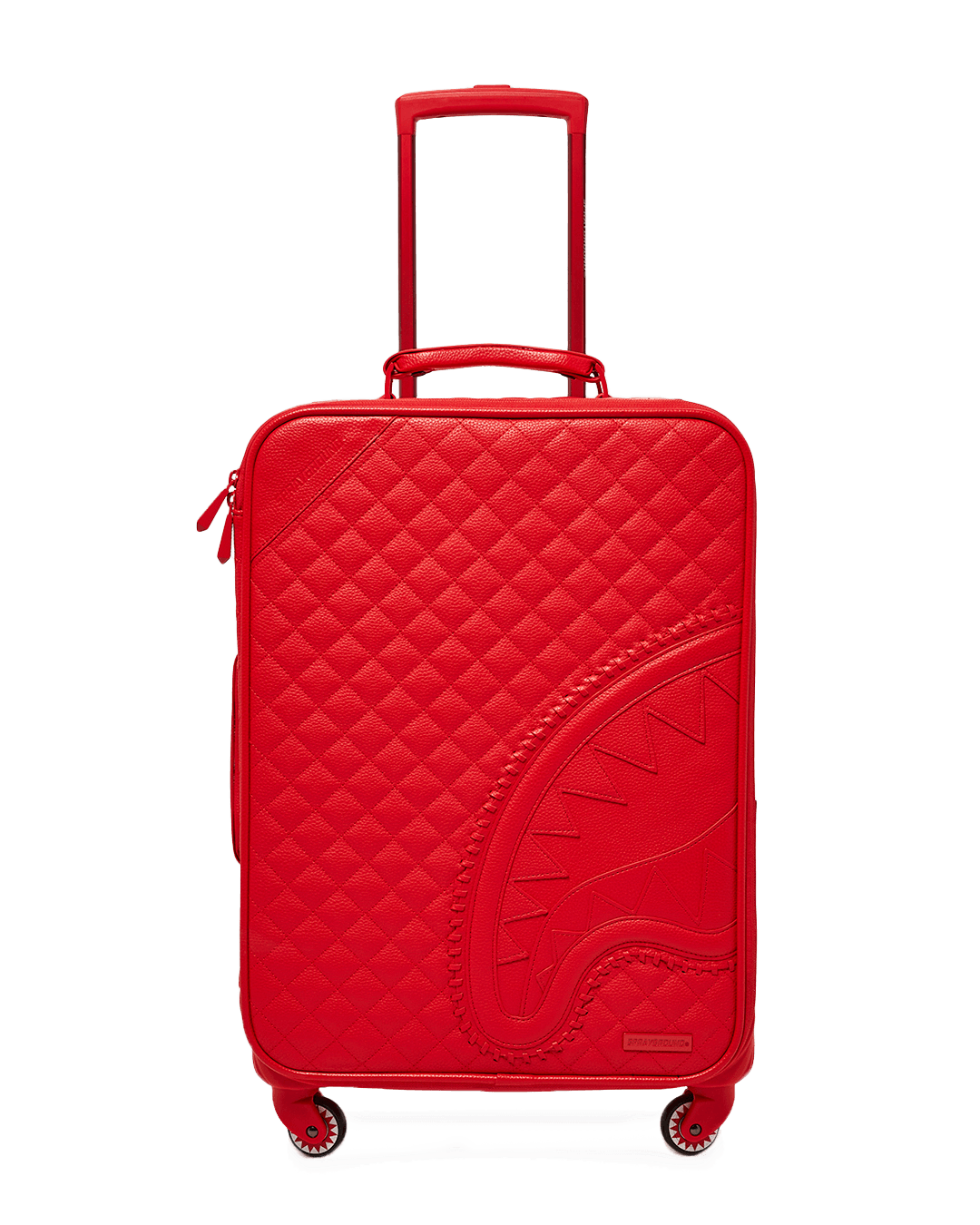 RED RIVIERA JETSETTER carry-on luggage with embossed logo and dual spinning wheels