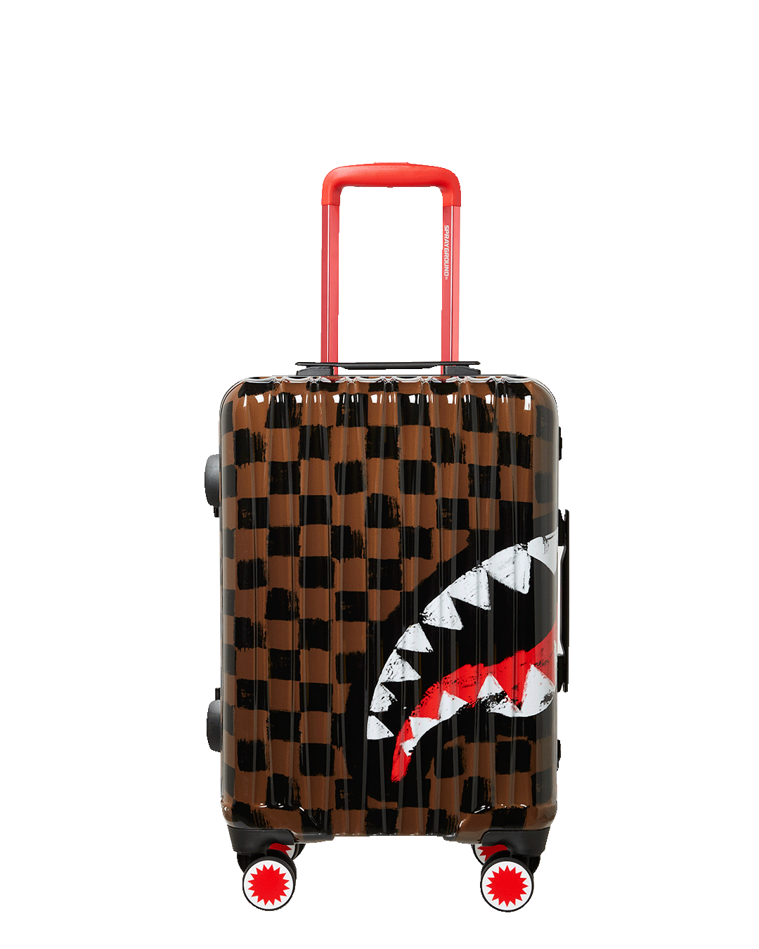 Sharks in Paris carry-on luggage in open position, showing interior compartments.