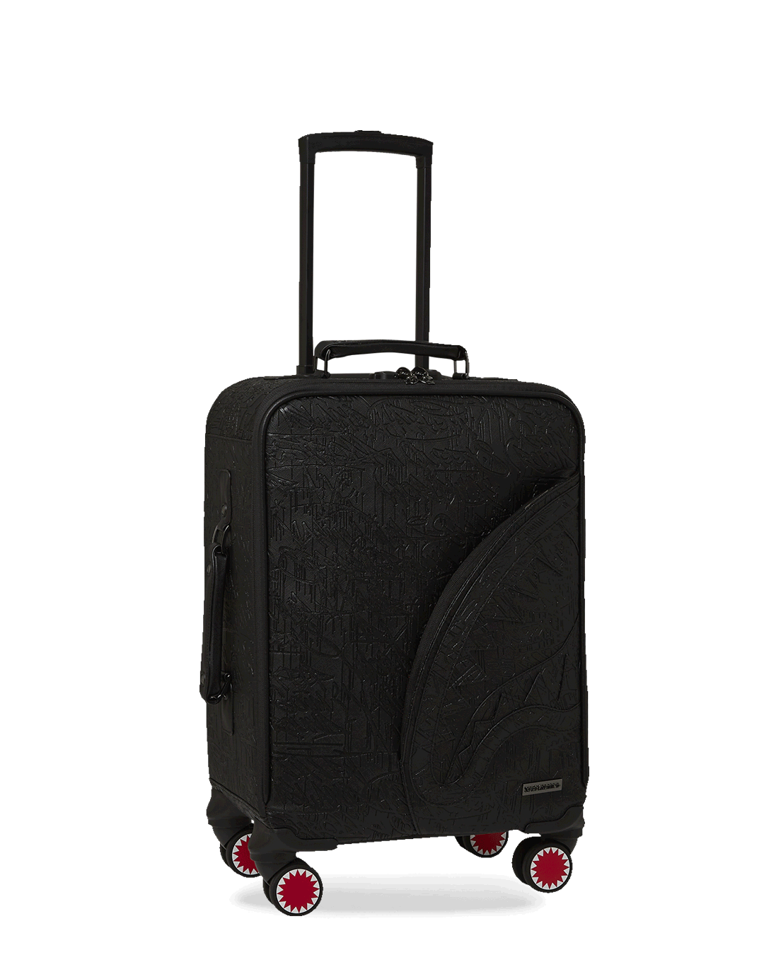 NIGHTFLIGHT G800 Jetsetter carry-on luggage with embossed graffiti design, showcasing its durable faux leather exterior