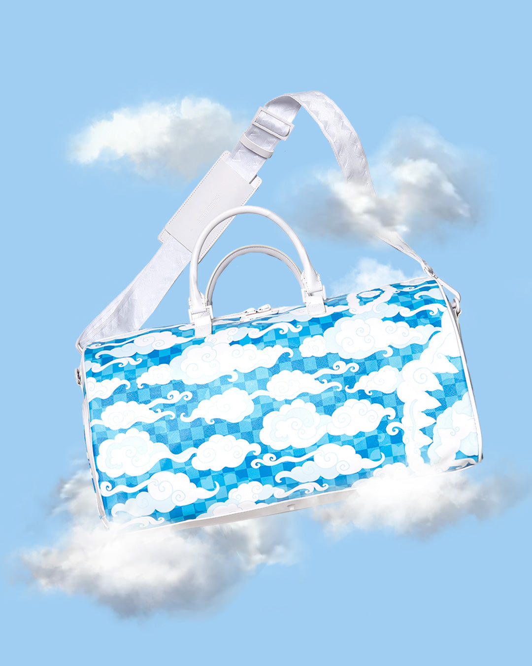 Skyborne Duffle with water-resistant vegan leather and gold zippers, ideal for travel