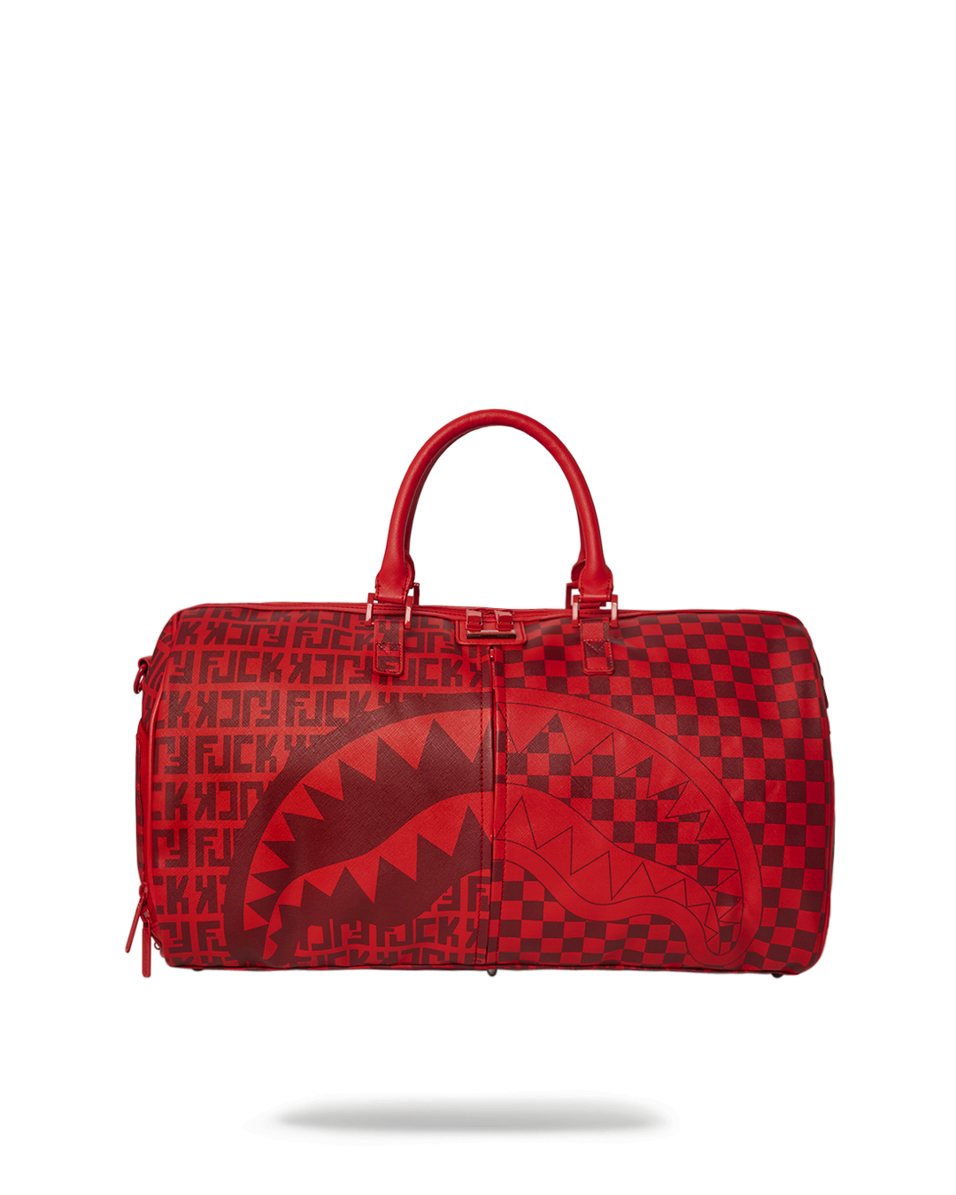 Front view of Veni Vidi Vici Luxury Duffle Bag in vegan leather.