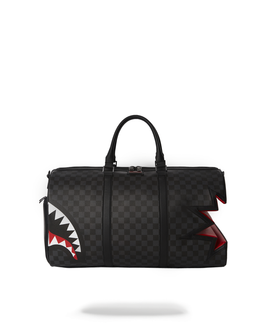 Paris Gray rolling duffle bag with metal zipper pocket and adjustable straps
