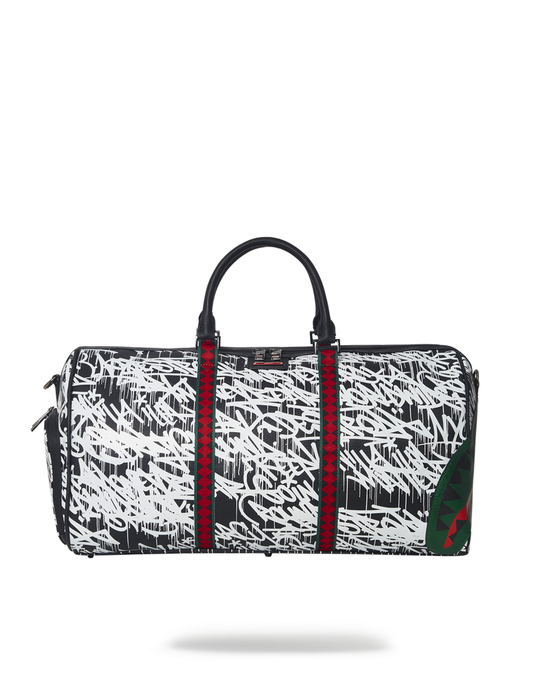 Front view of the vegan leather duffle bag showcasing its elegant design.