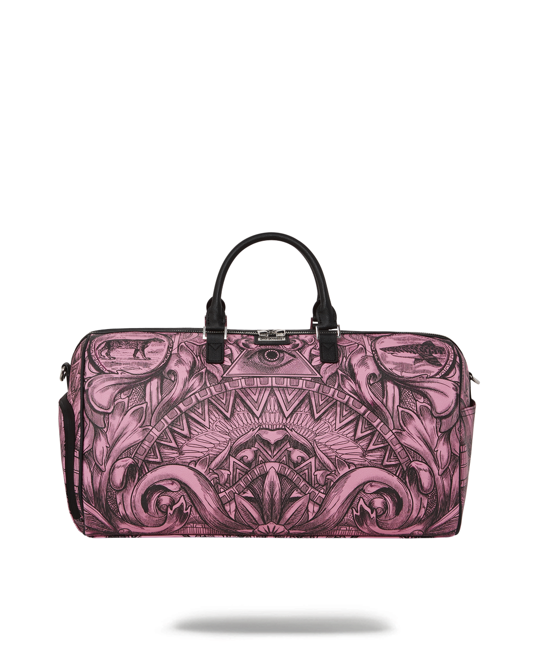 TravelMaster Faux Leather Duffle Bag - front view with metal zipper pocket