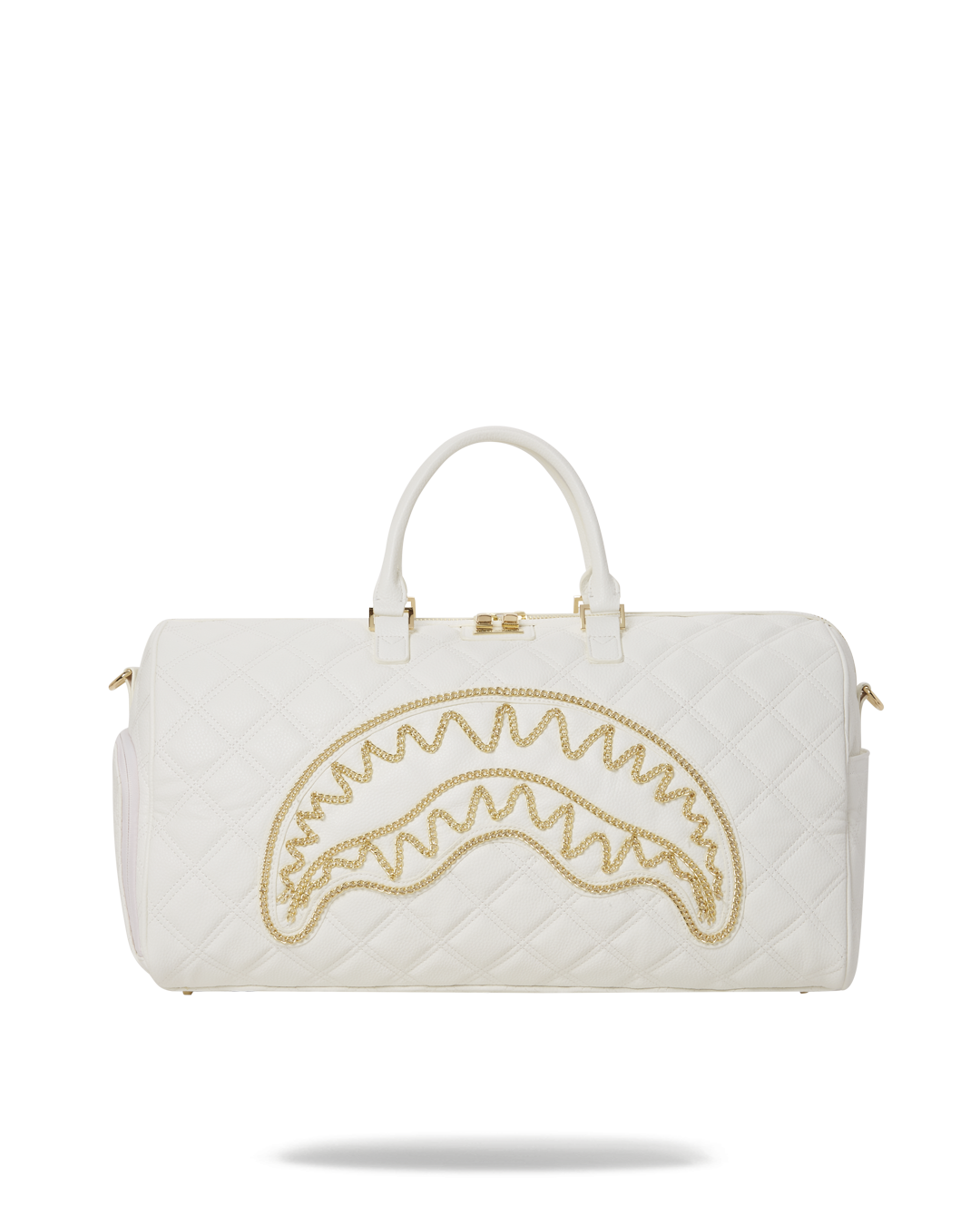 Riviera Luxe Shark Duffle with adjustable straps and gold hardware.