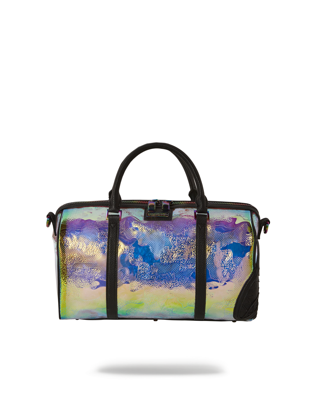 Urban Escape Mini Duffle Bag in a stylish setting with gold zippers.