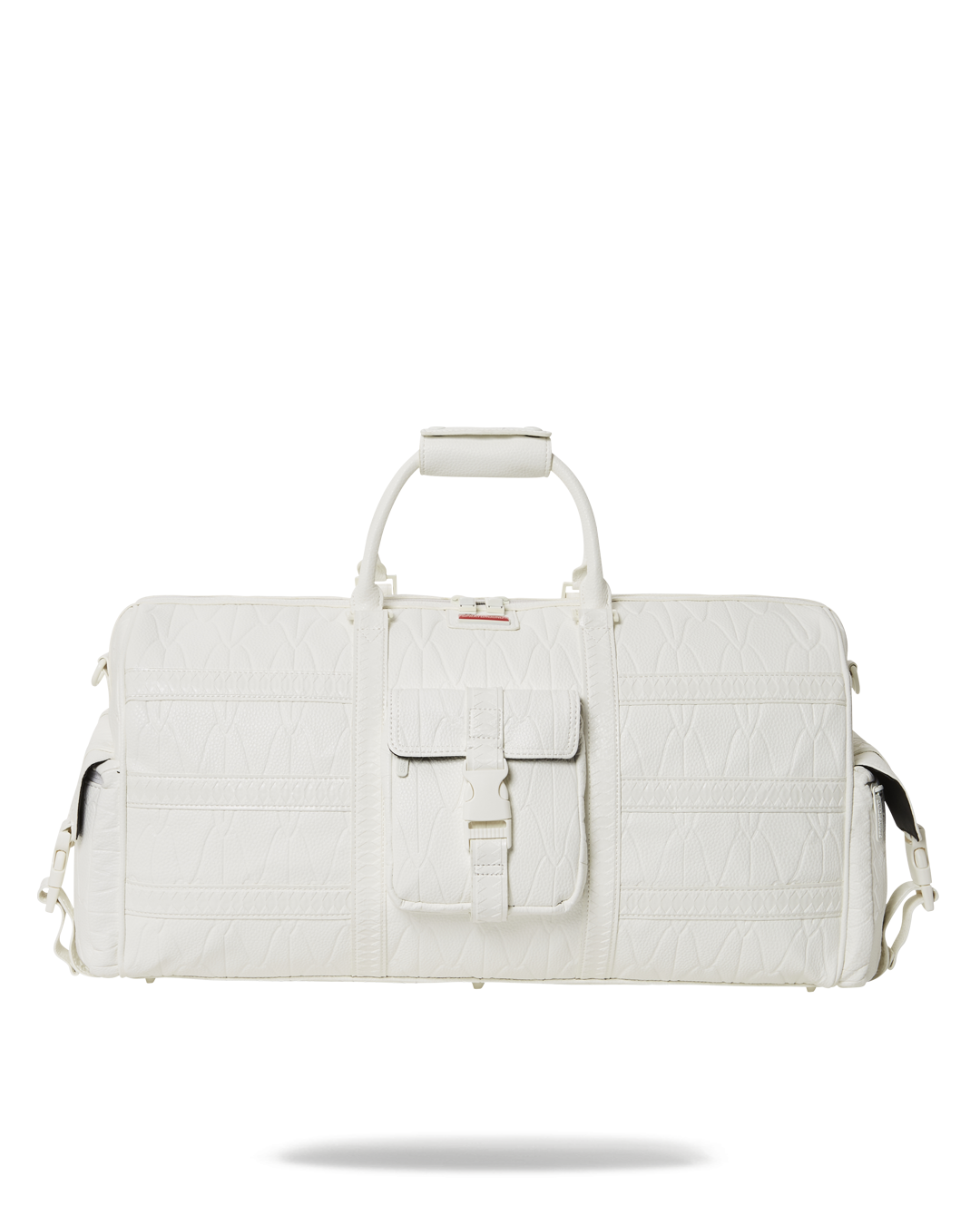 Front view of Stratosphere Luxe Leather Duffle showcasing its design.