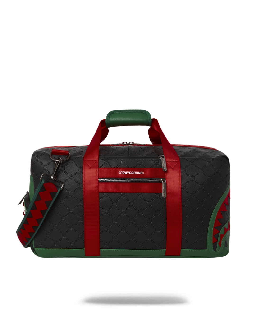 Dinero duffle bag open, showing shoe compartment and laptop sleeve