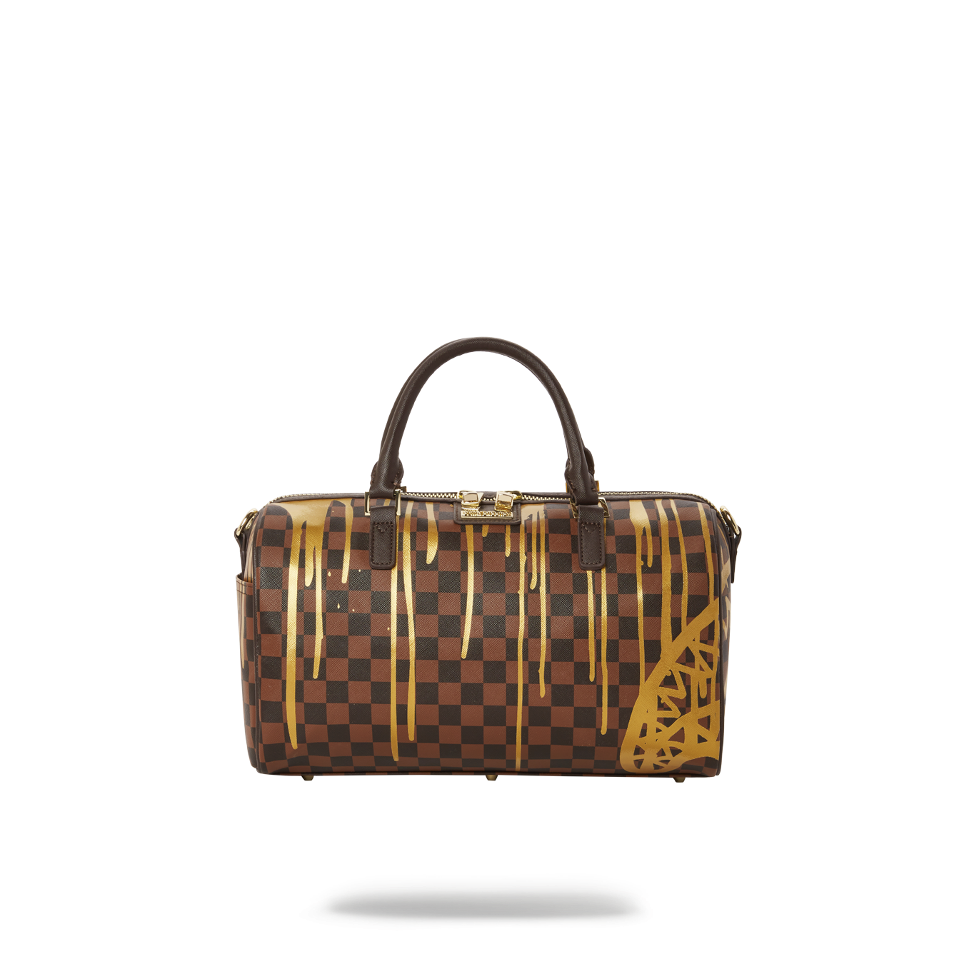 Front view of the Paris Paint Mini Duffle showcasing water-resistant vegan leather exterior