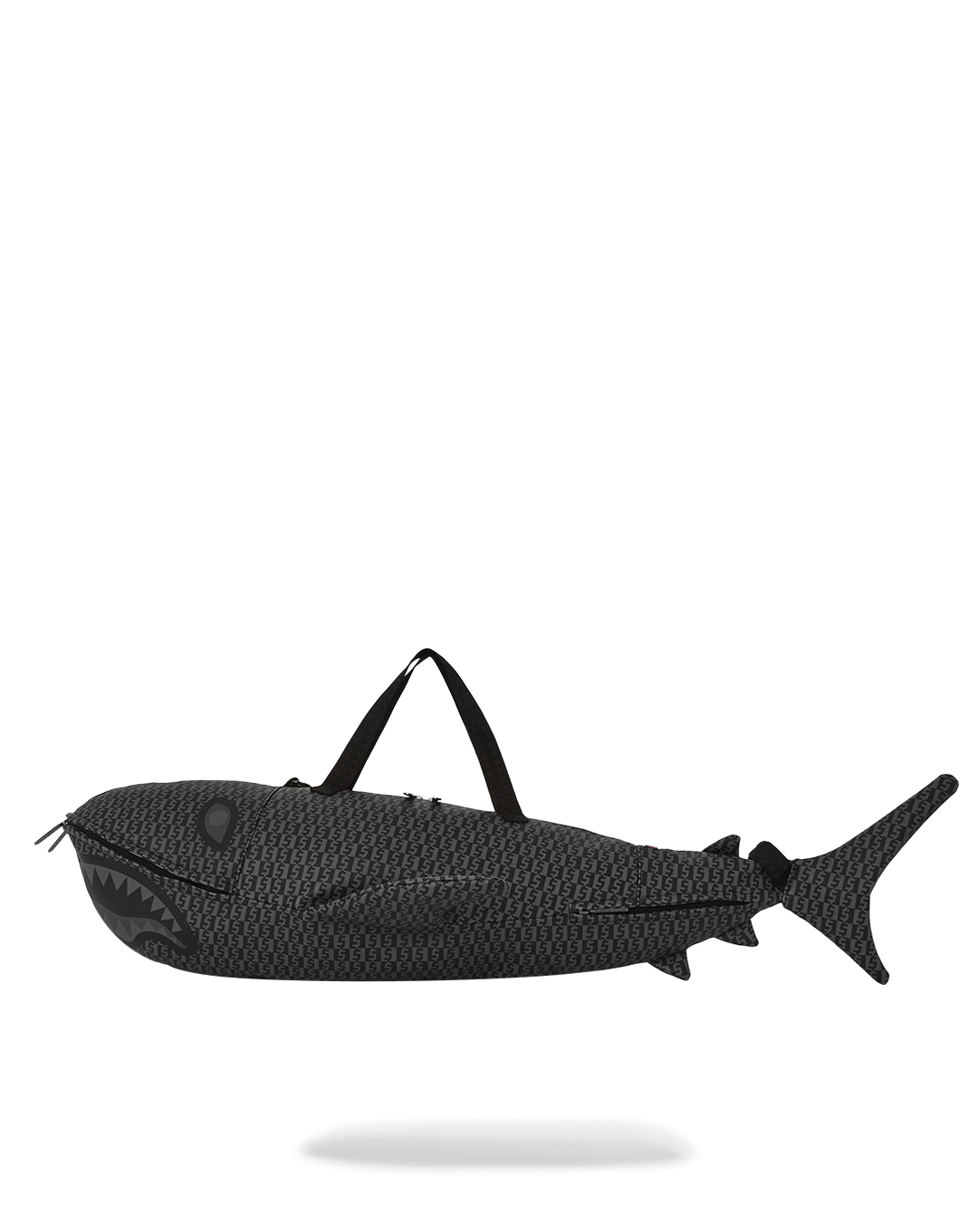 Sharkfinity Stealth Pilot Rolling Duffle Bag - front view with exterior zipper pockets