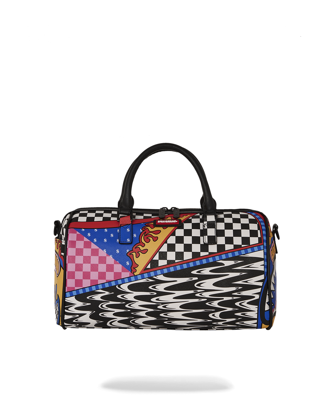 Front view of the MOSH PIT mini duffle with water-resistant faux leather finish