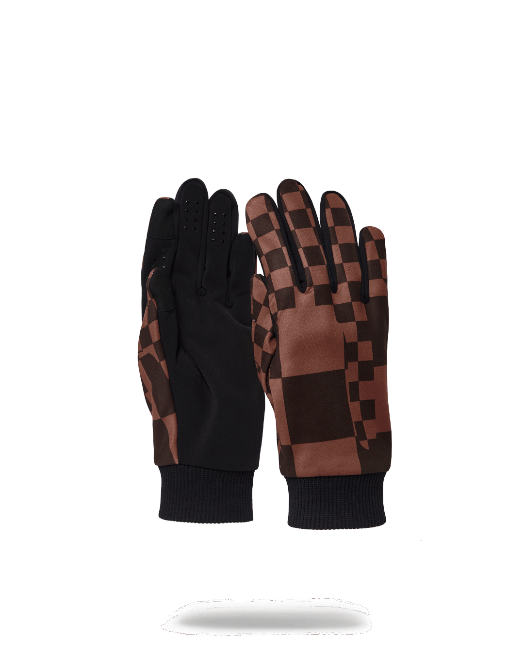 Fashionable women's winter gloves with touchscreen capability in urban setting