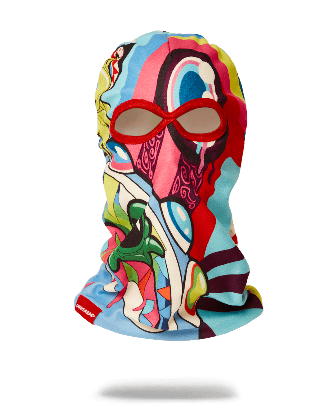 Close-up of Mind Trip ski mask showing soft fleece lining