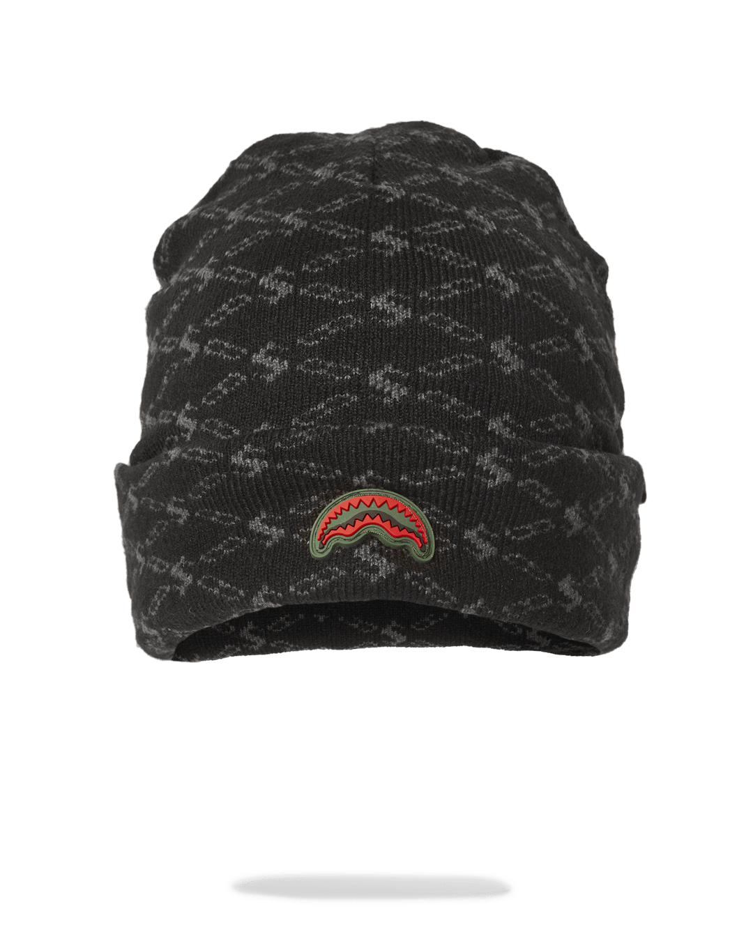Sprayground Godfather Beanie hat on a model, showcasing streetwear style
