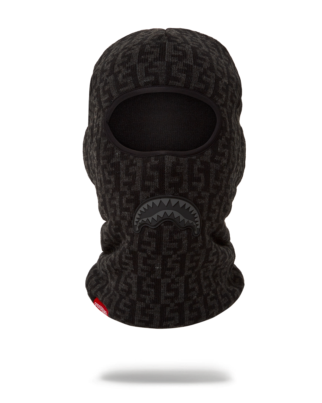 Close-up of gray Nike ski mask showcasing knitted texture.