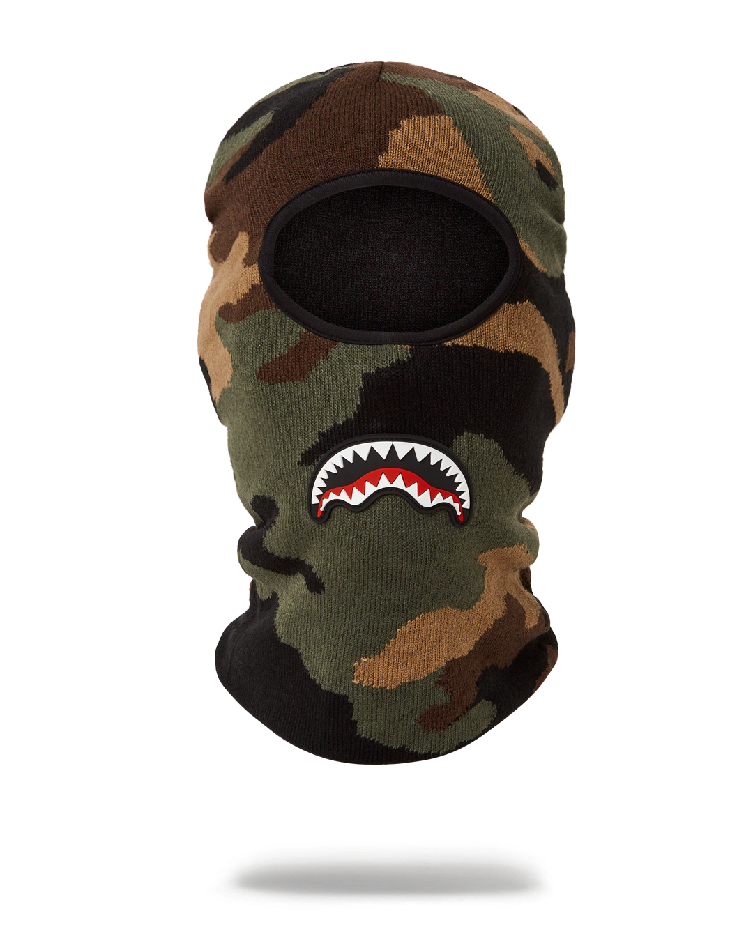 Camo Shark face mask for winter close-up