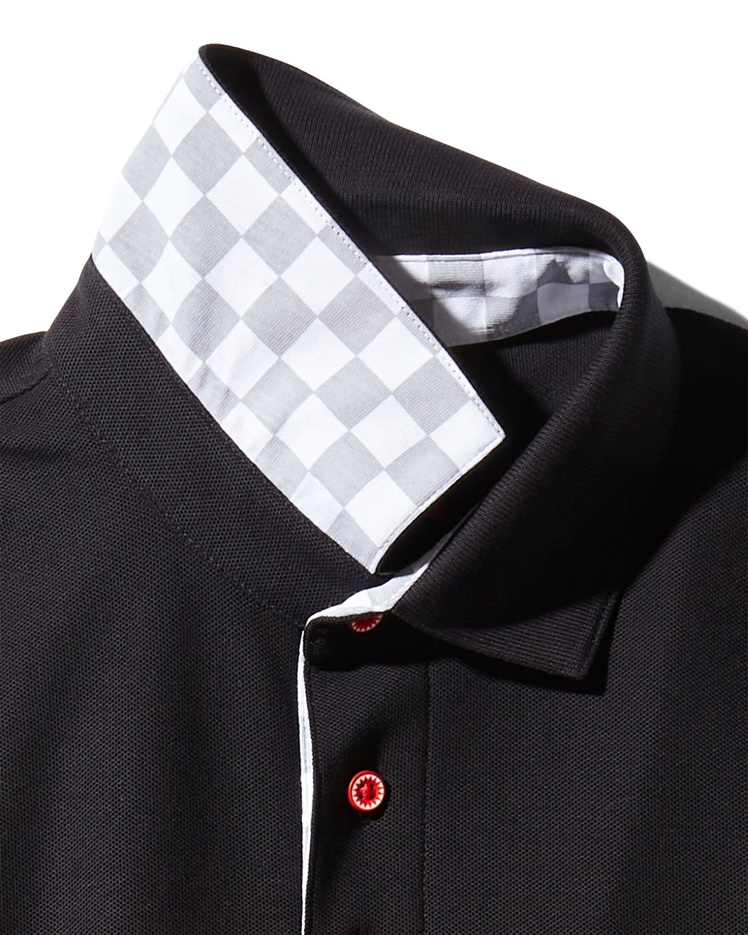 Front view of pima cotton polo shirt styled for summer outing