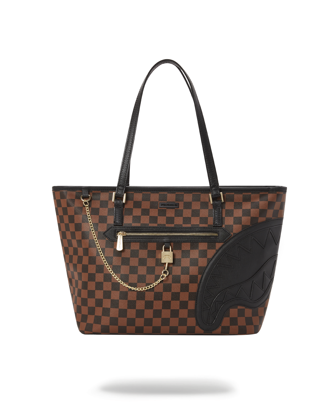 Sharks in Paris vegan leather tote displayed on a city street, perfect for daily use.