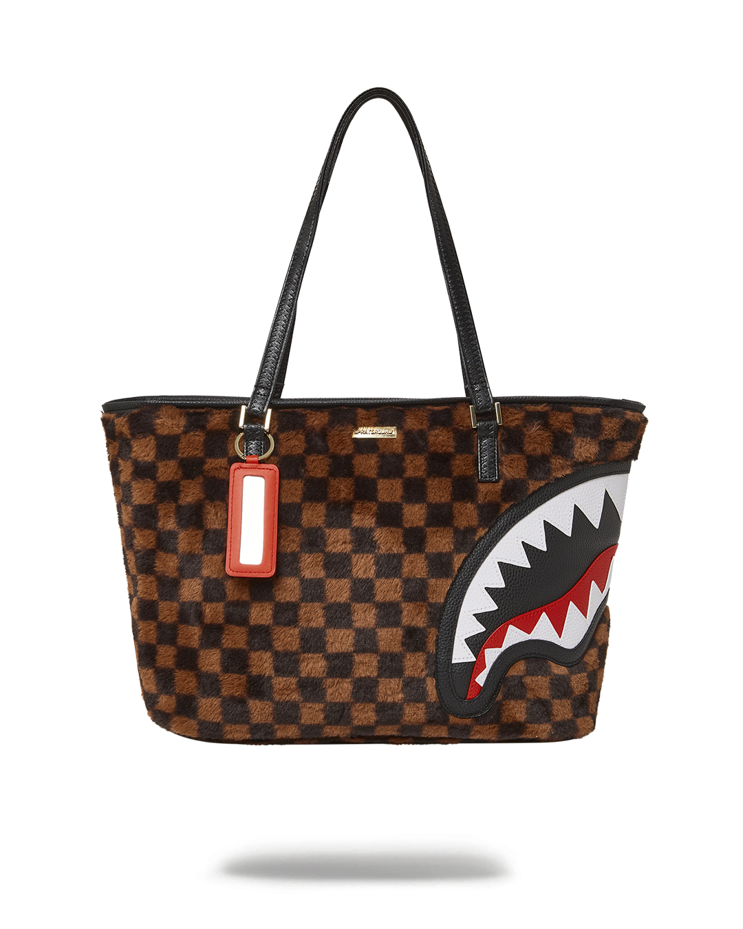 Luxury faux fur tote bag with a sleek design and metal hardware