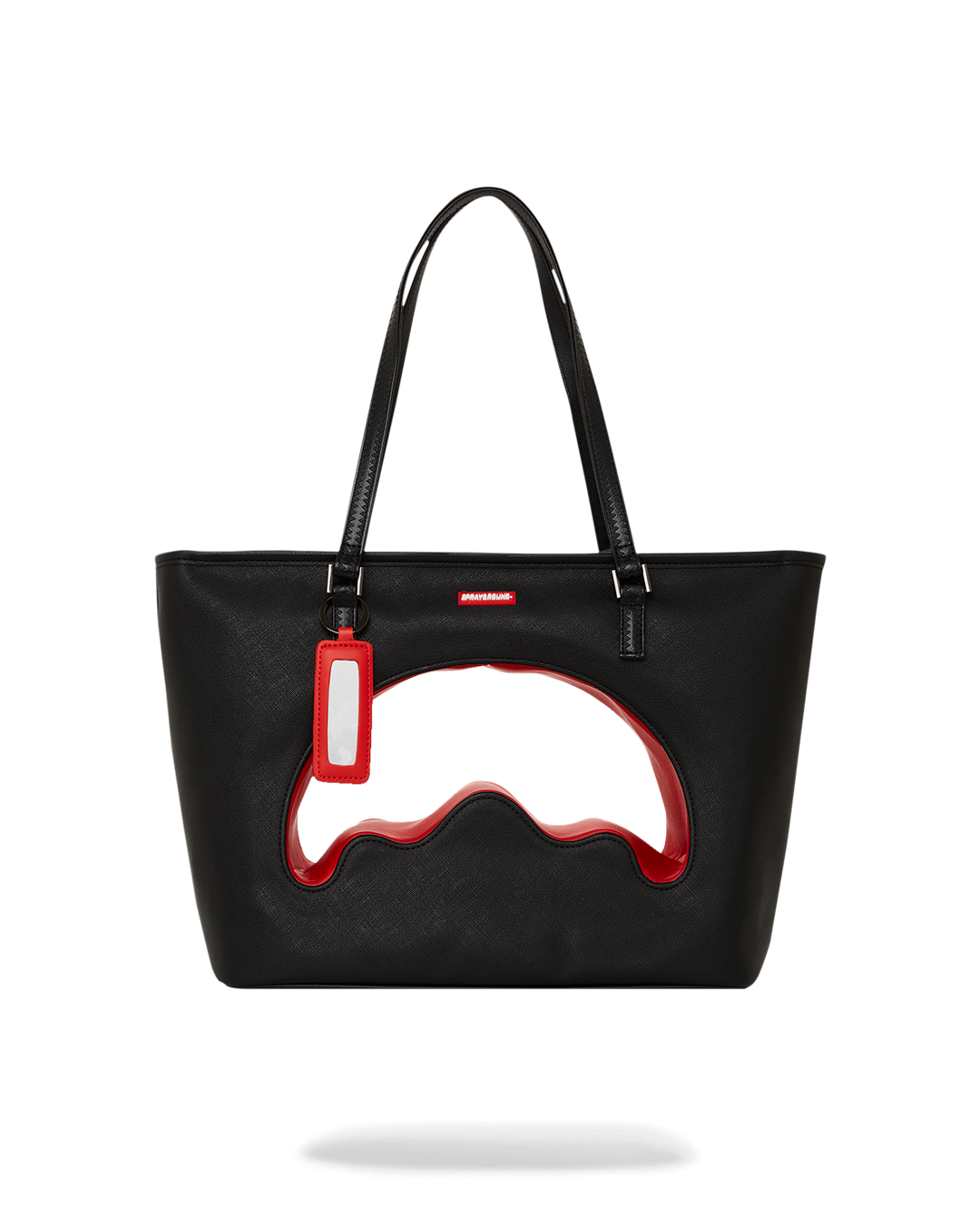 Close-up of The Decoder tote's water-resistant faux leather exterior and sleek design