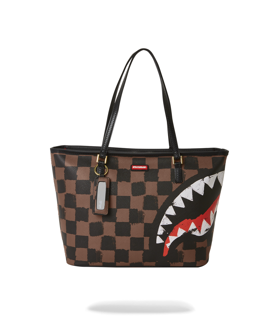 Parisian Shark Vegan Leather Tote Bag with top zipper opening and double handle