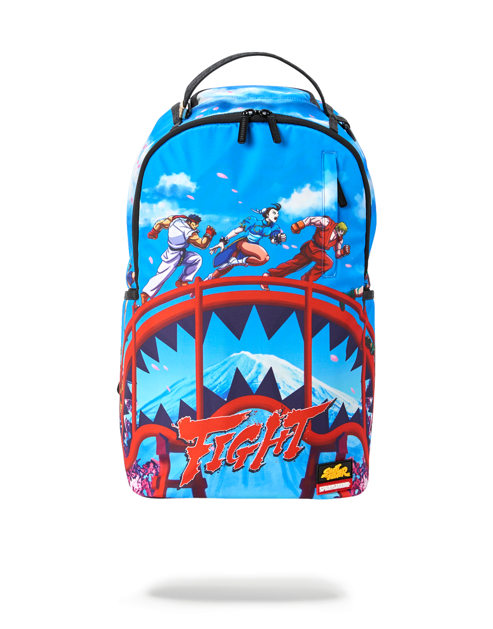 Front view of the durable backpack with multiple pockets and water-resistant fabric