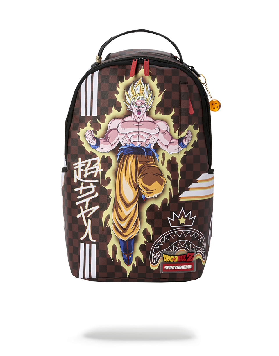 Front view of the pink Sprayground backpack featuring mesh back padding.